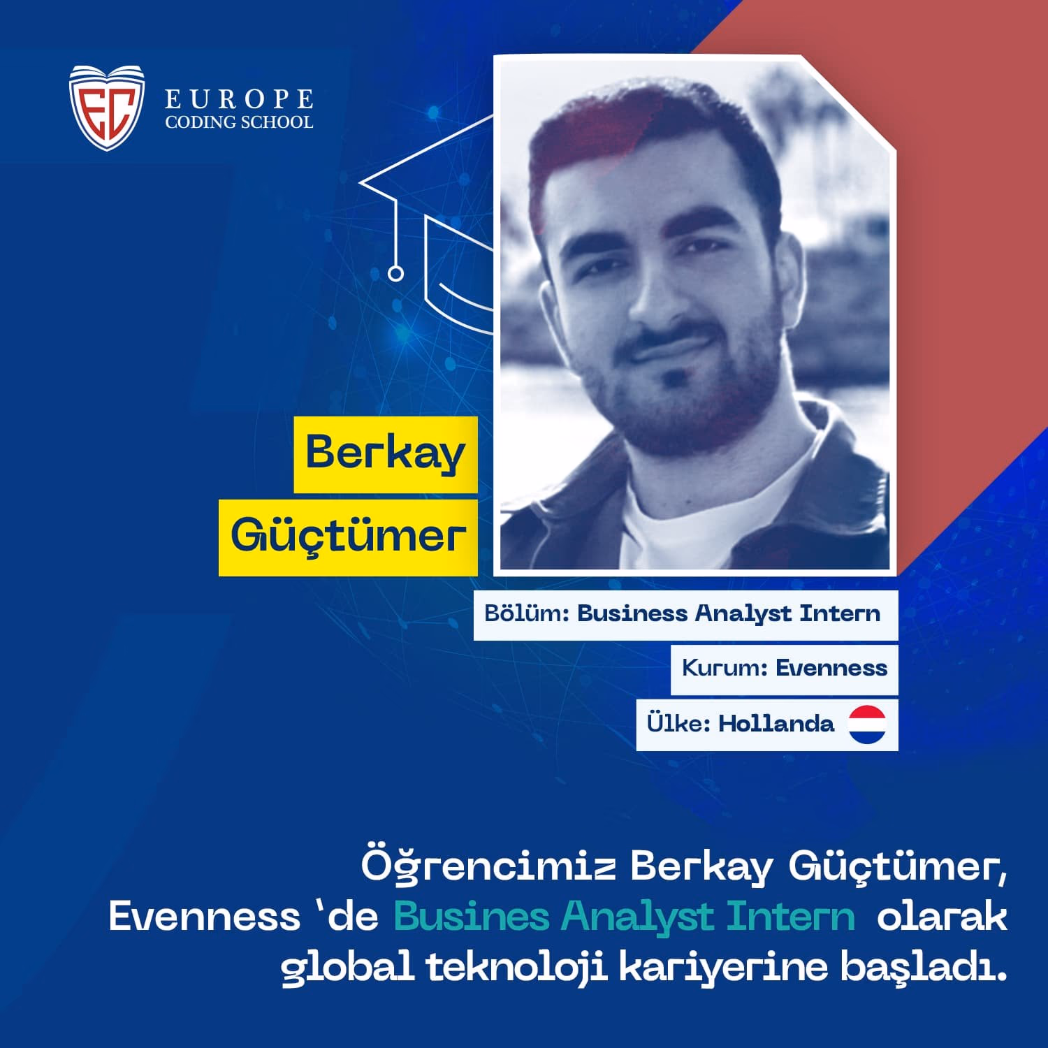 Mezunumuz Berkay Güçtümer’in başarı hikâyesi görseli