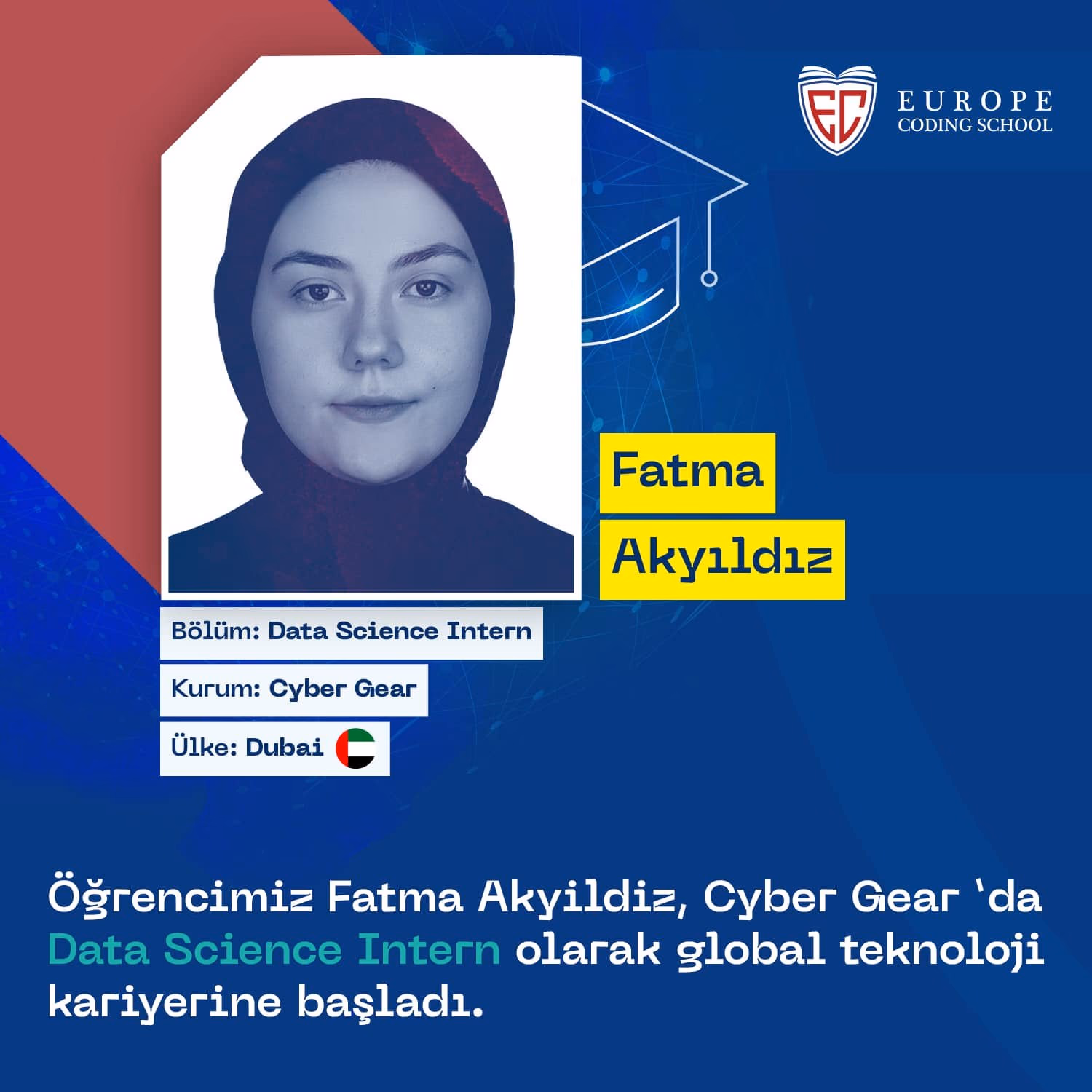 Mezunumuz Fatma Akyıldız’ın başarı hikâyesi görseli